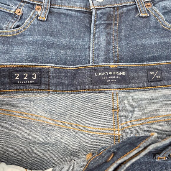 Lucky Brand Jeans Mens 32x30 Blue Medium Cotton Stretch 223 Straight Fit 2 of - Picture 6 of 16